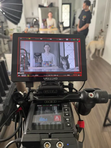 behind the scenes of a commercial content creation shoot